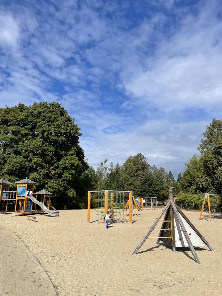 plac zabaw w lesie na kole